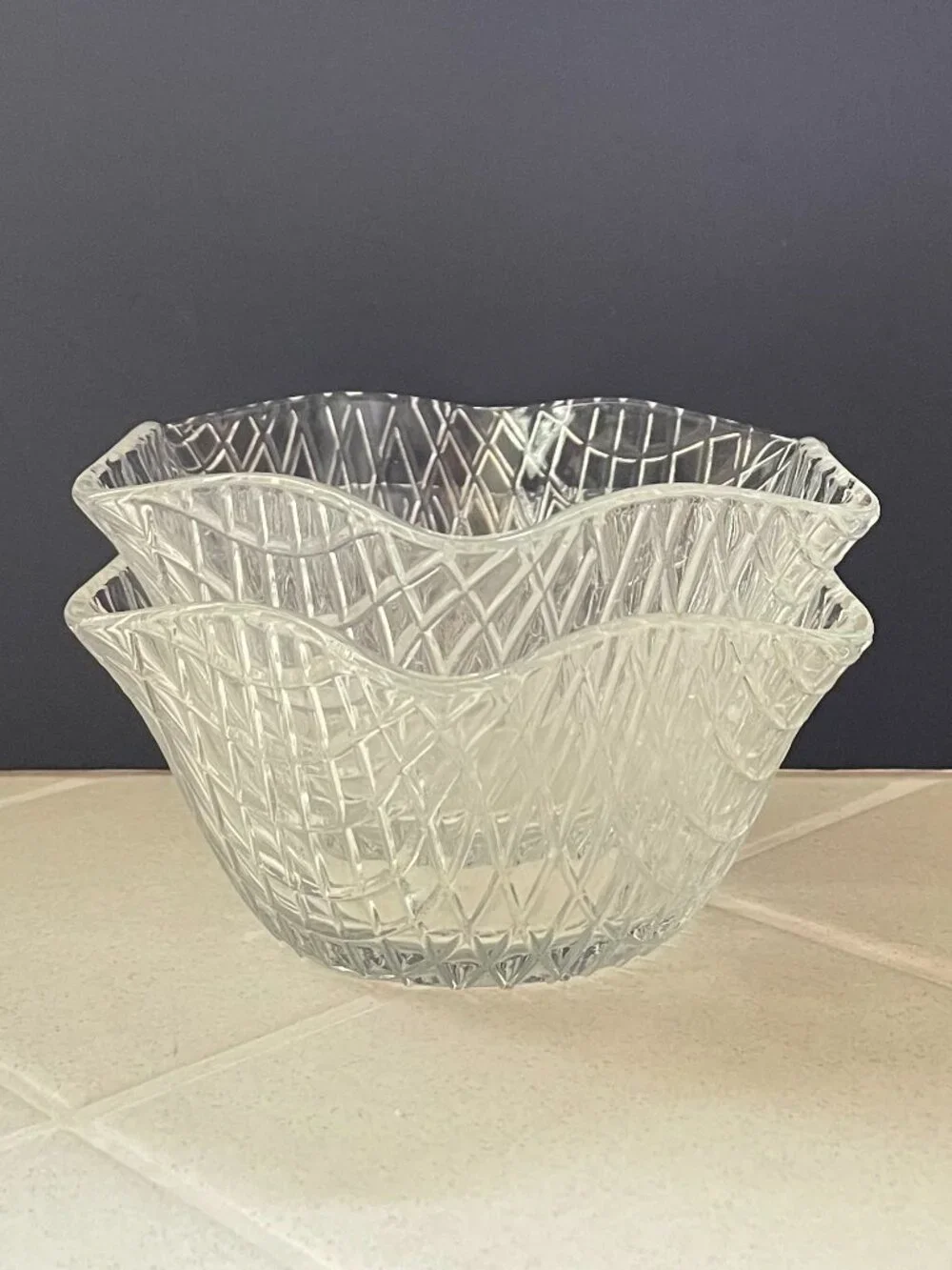Set of 2 little cute glass candy bowls